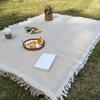 Large Size Tablecloth with Tassel Linen Camping Ground Cloth Outdoor Picnic Mat  Outdoor Adventure