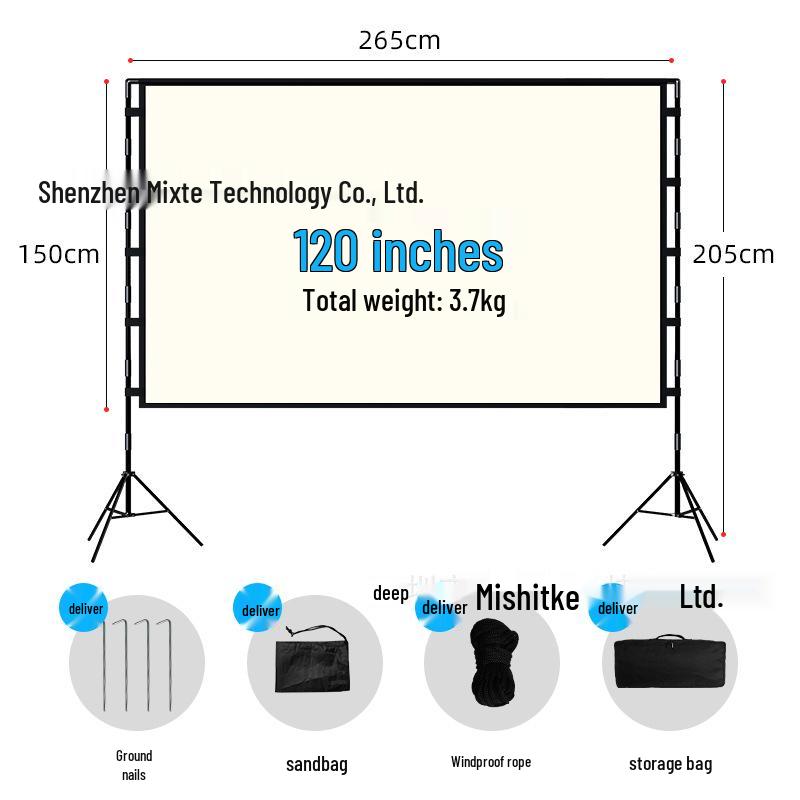 Mixite HD 100-120 Zoll Tragbarer Outdoor Filmprojektor Leinwandständer