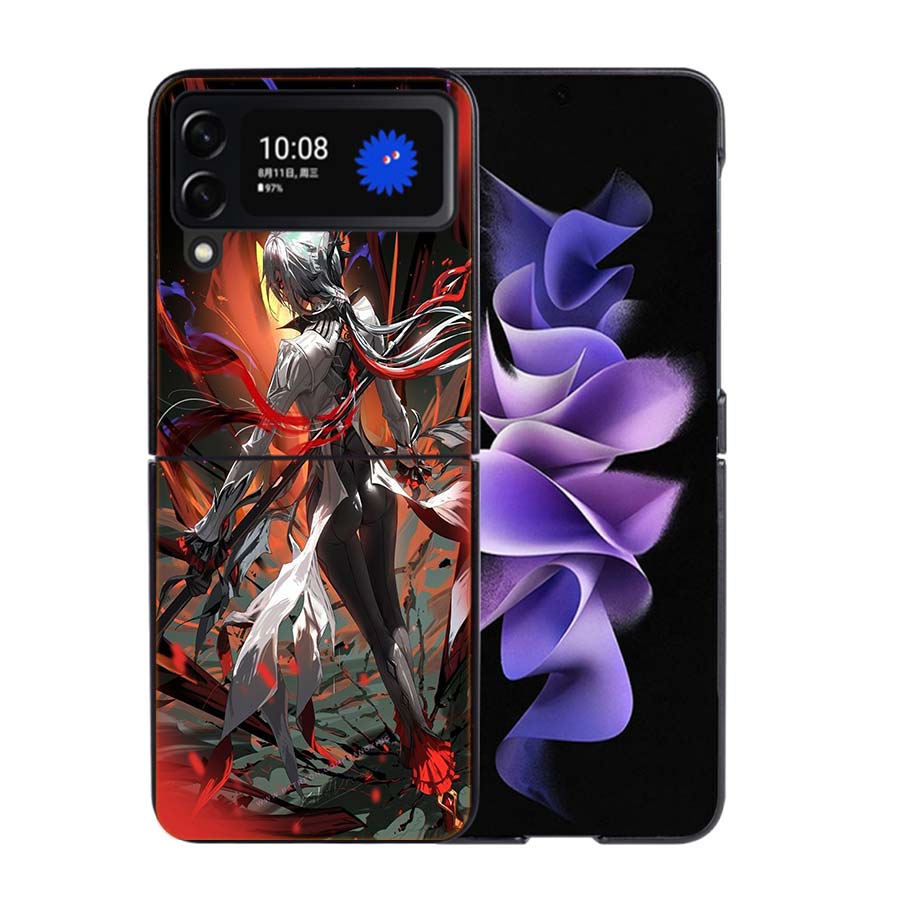 

Arlecchino Genshin Impact Phone Case For Samsung Z Flip 7 6 5G Galaxy Z Flip4 Z Flip5 Z Flip3 Coque Black Hard PC Shell Protecti Samsung Z Flip