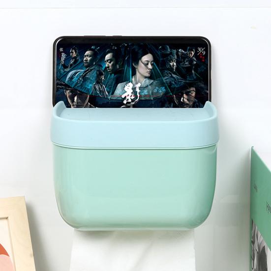 Tissue Punch-Free PP Toilettenpapierbox Multifunktionale Wandmontagebox für Badezimmer