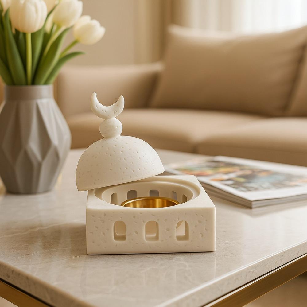 Resin Ramadan Aromatherapy Cup Architectural Style Crescent Aromatherapy Burner  Tea Table