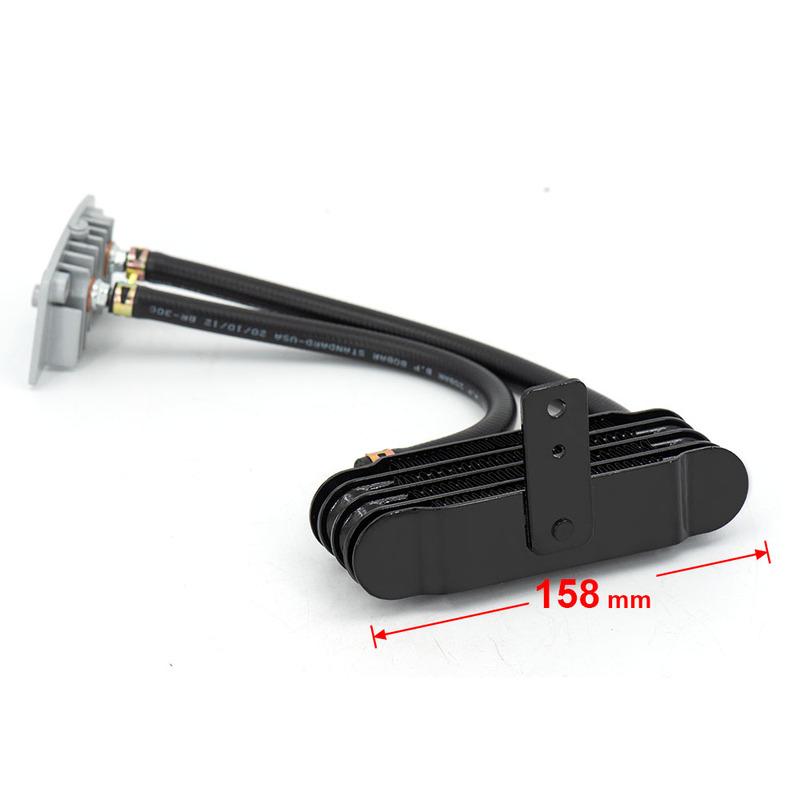 Aluminum Universal Motorcycle oil cooling cooler Radiator oil cooler set 158mm black SO-07