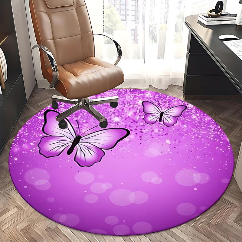 Purple Butterfly Office Carpet Chair Mats, Home Decor, Sofa Rug, Office Carpet Gift for Bedroom, Living Room, Various Rooms1118066a