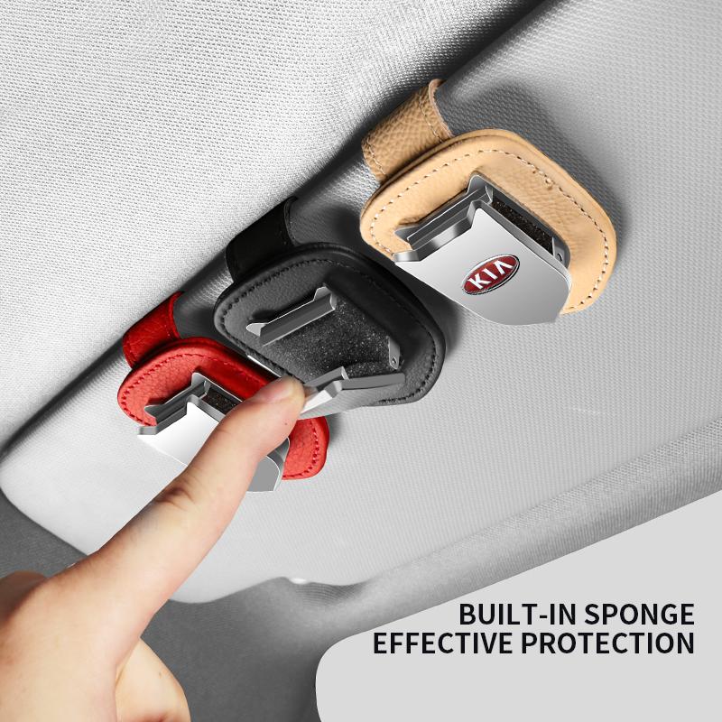 1pcs New Car Sunglasses Protect Storage Cases Sun Visor Glasses Box Car Accessories For KIA Sportage Ceed Sorento Cerato Optima Picanto Rio Soul K3 K5