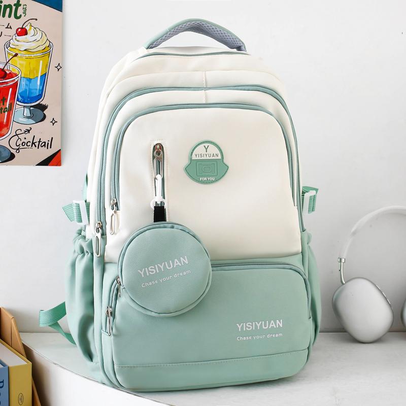 Lightweight Contrast Backpack Student Schoolbag Large Capacity Backpack