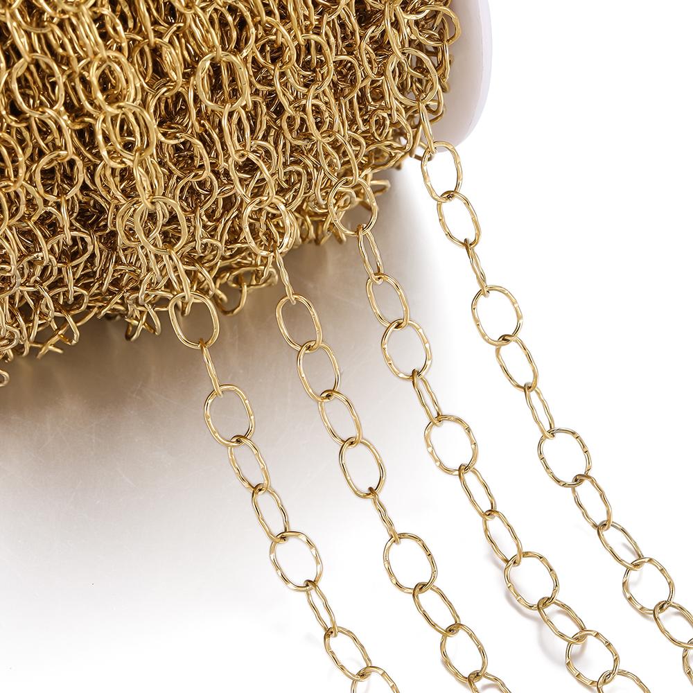 1Meter/Lot 304 Stainless Steel 5 Sizes Oval Shape Handmade Chains for DIY Necklace Bracelets Jewelry Making Accessories