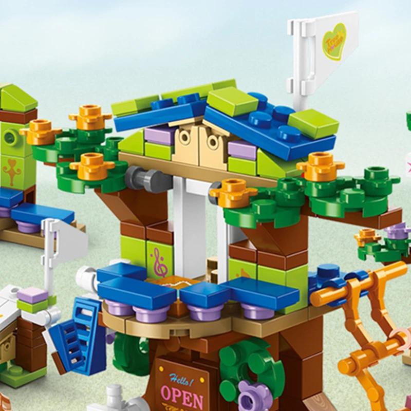 6-in-1 Tree House Mini Model Building Blocks, Children's Educational Street Scene Assembly Toys, Christmas Gifts Boys And Girls