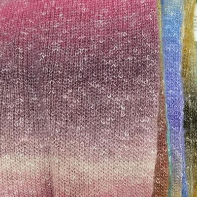 250M Handicrafts Spring/Summer Rainbow Mohair Yarn Crochet Skirt Lace Organic Cotton Blend Yarn Gradient Color Cake Yarn DIY