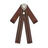 Coffee Brown Necktie Fashion School Uniform Bow Tie Solid Color Necktie for Women's Shirts
