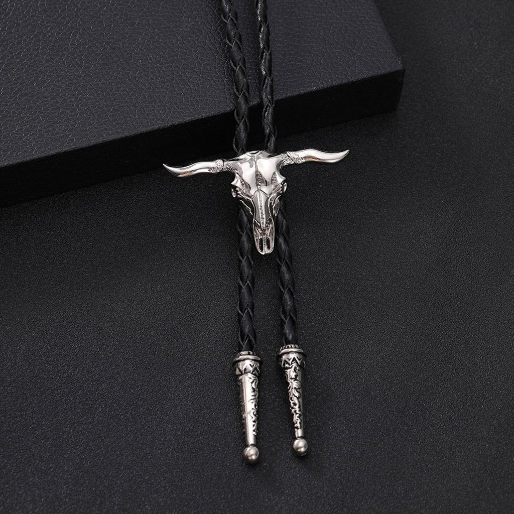 Elegante Bolo-Krawatte mit Stier-Anhänger Stier-Krawatte Western-Halskette Bolo-Krawatte Western-Cowboy-Kostüm