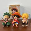 13cm Anime Figur One Piece Monkey D Luffy Roronoa Zoro Kawaii Spielzeug Q Figural Nendoroid Auto Dekoration PVC Modell Geschenk