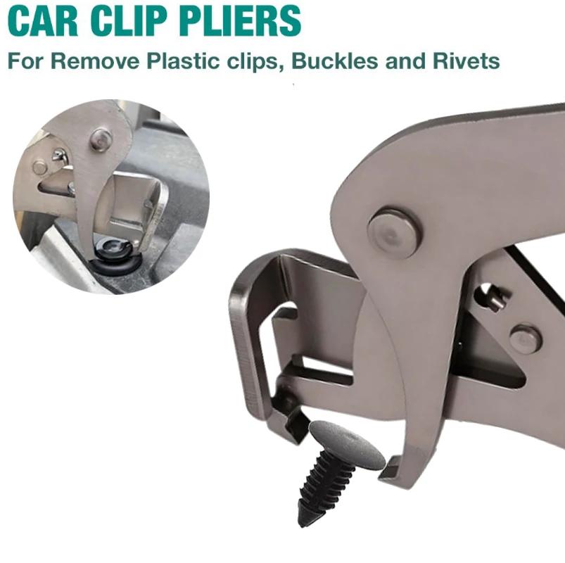 Car Clip Pliers Auto Panel Removal Tool with Rubber Fastener Rivet Tools Professional Auto Repair Kit for Plastic/Nut Removal