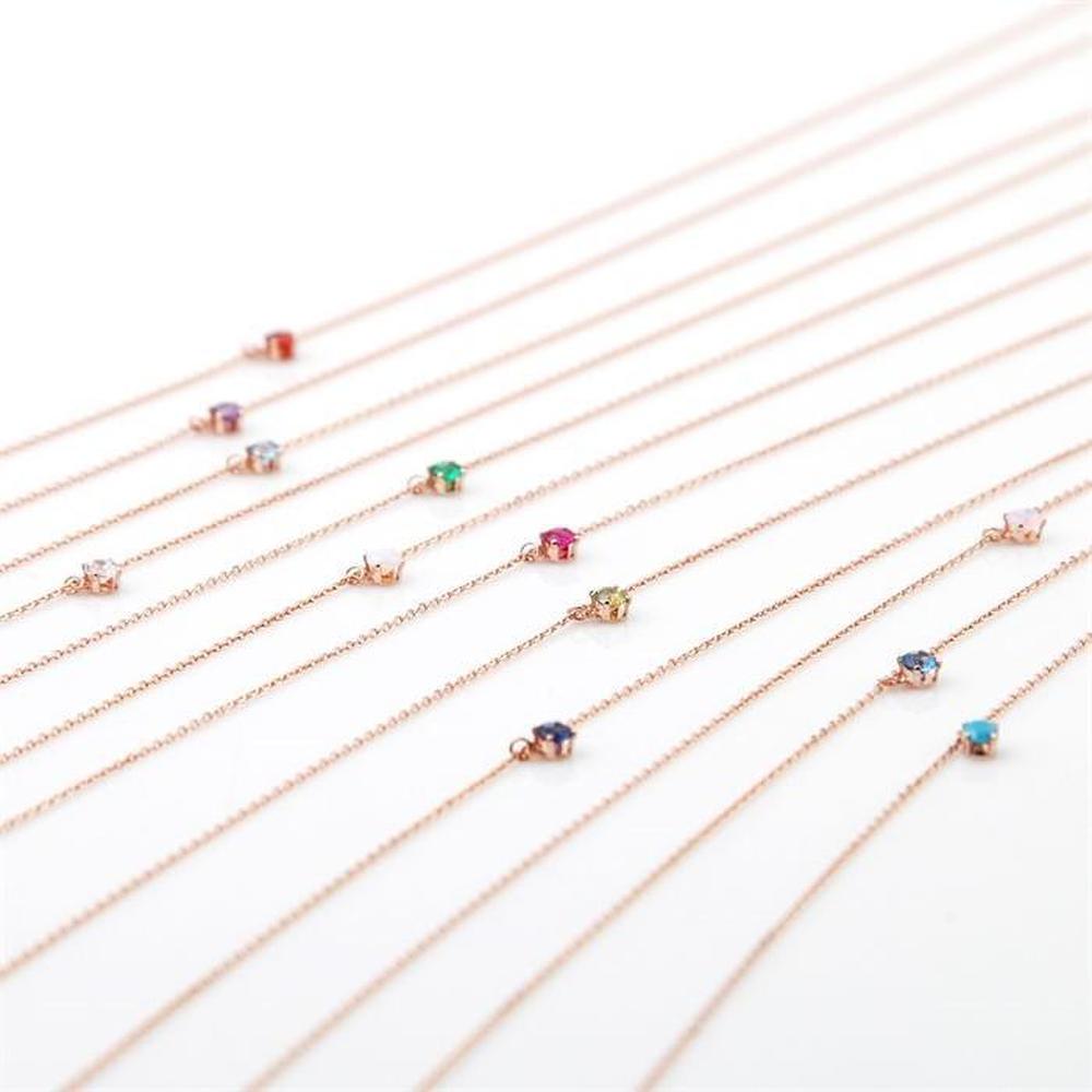[Onoma] Onm Silver 92.5 Birthstone Color Cubic Silver Chain Necklace (9594287)