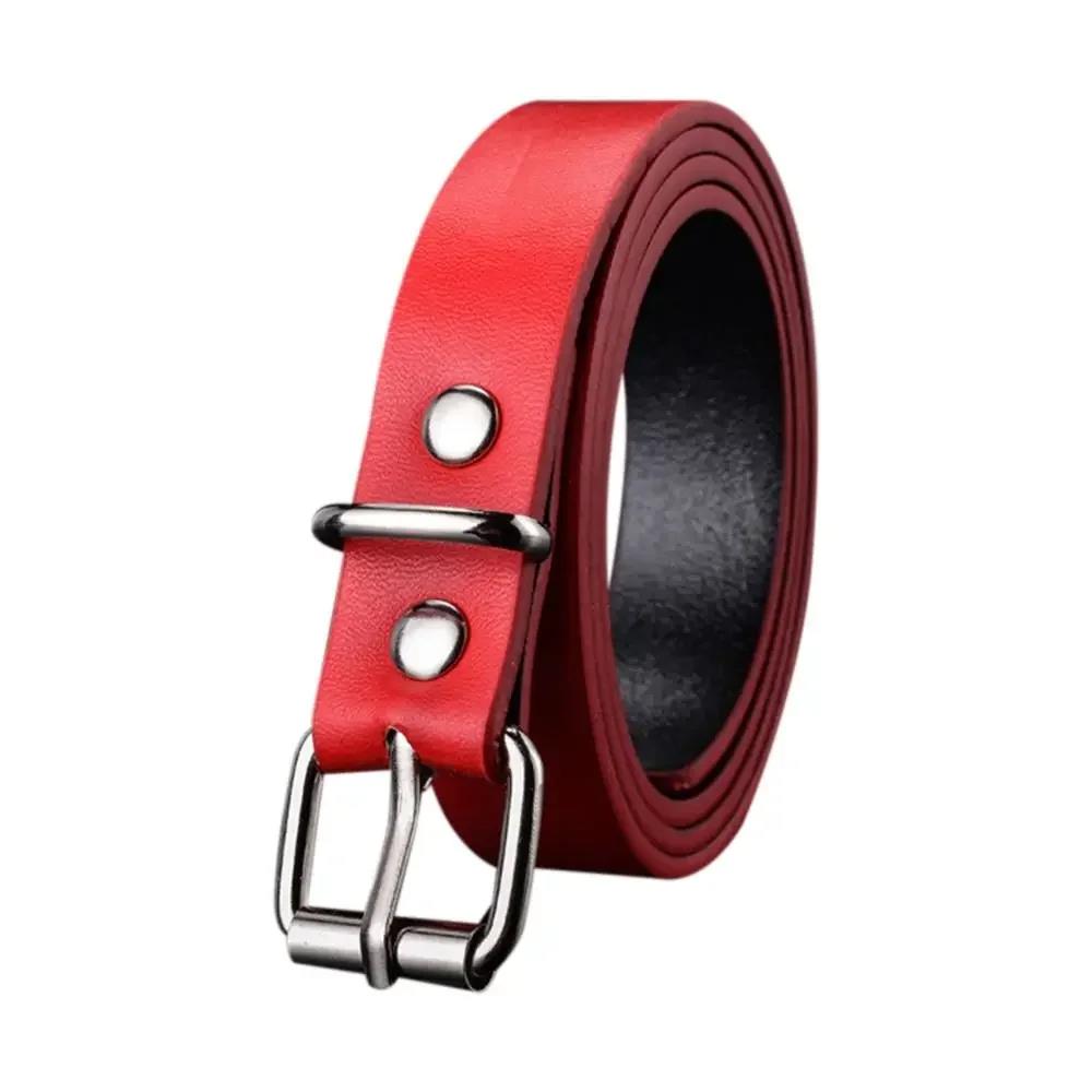 1PC Children PU Leather Belt - Adjustable Waist Strap With Metal Buckle For Jeans Pants And Dresses