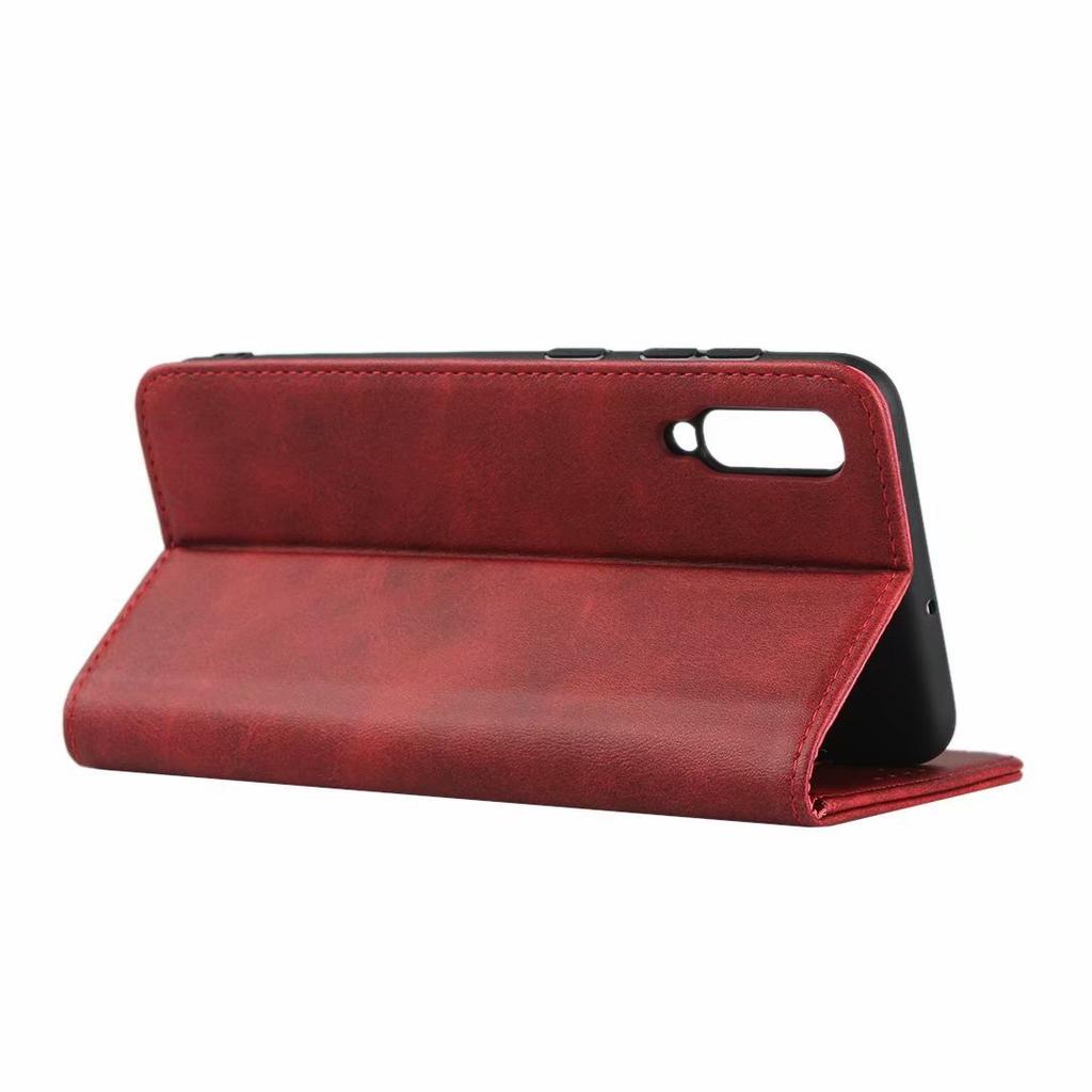 Suitable for Samsung Note20 Mobile Phone Leather Case A41 Calf Pattern Strong Magnetic Attraction Card Wallet Protective Case A91 Case