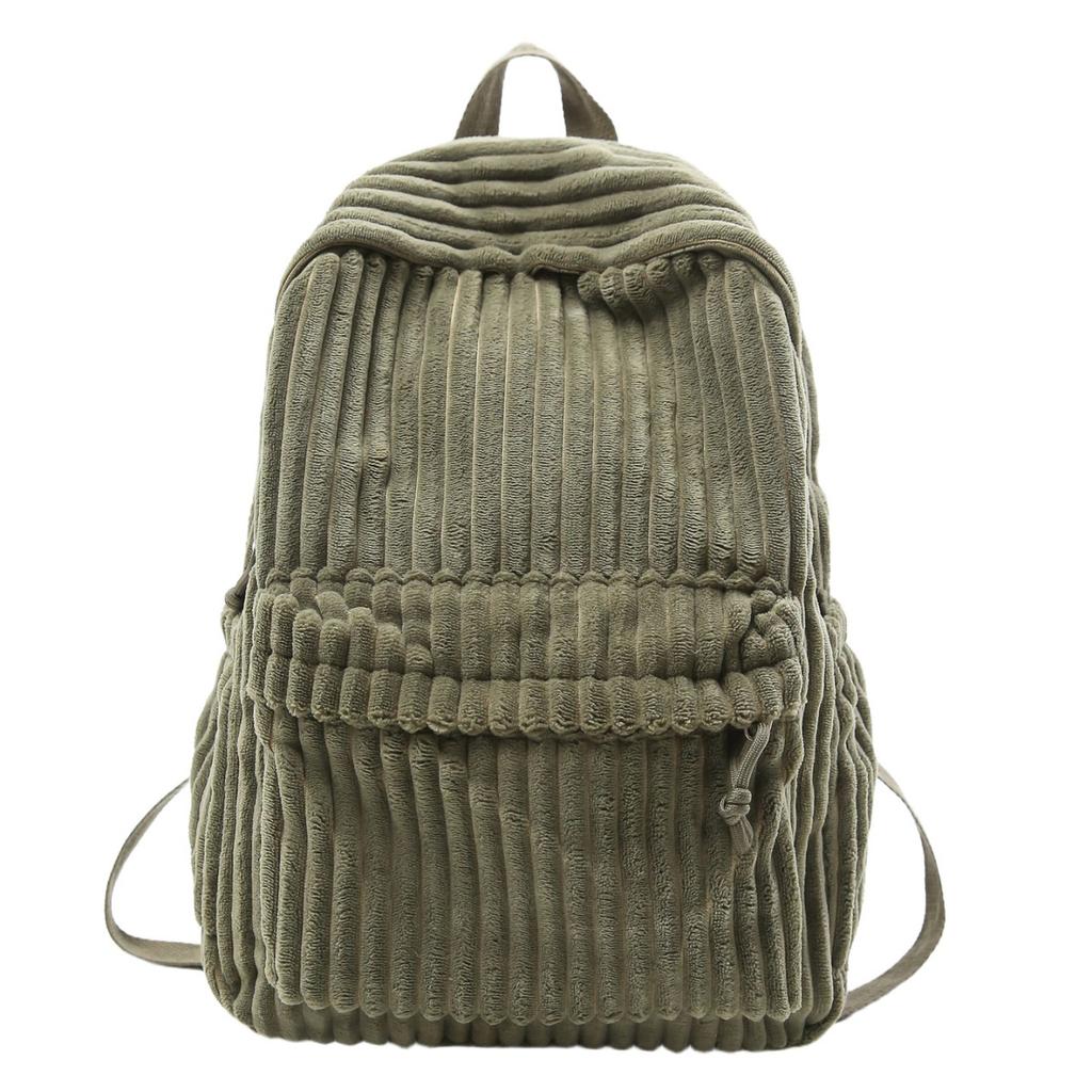 Sac à dos en velours pour l'école pour femmes automne et hiver nouvelle version coréenne simple étudiants du collège et du lycée grande capacité décontracté velours côtelé