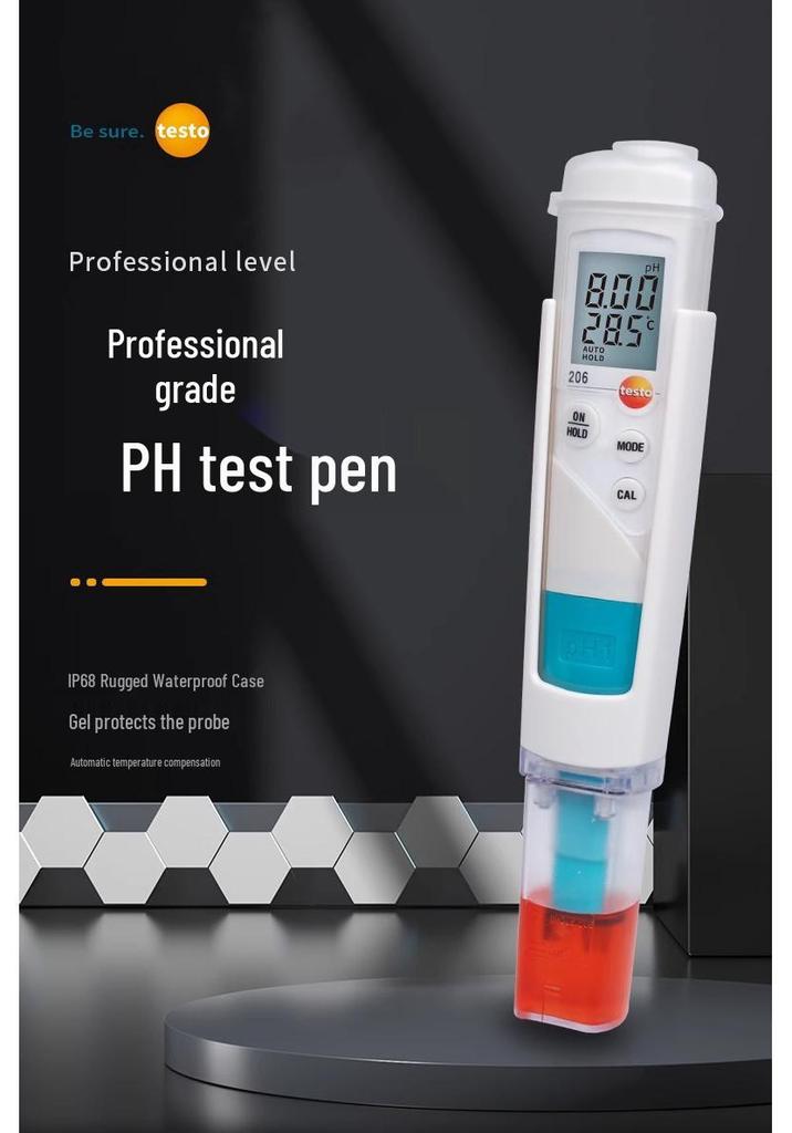Testo 206 pH Meter: High-Precision Tester for Liquid & Semi-Solid Substances (PH1/PH2/PH3)