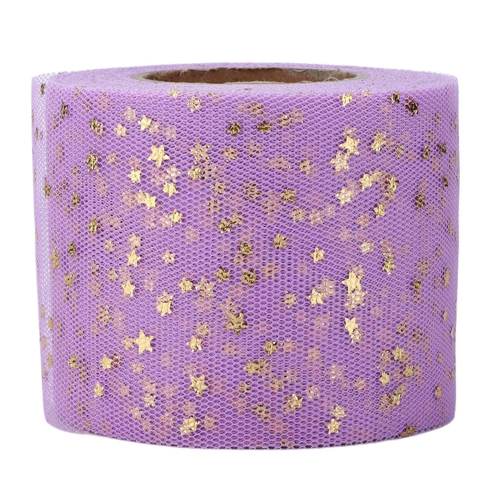 2pcs 25 Yards Each Glitter Tulle Rolls Easy Use Netting Fabric Rolls For DIY Crafts