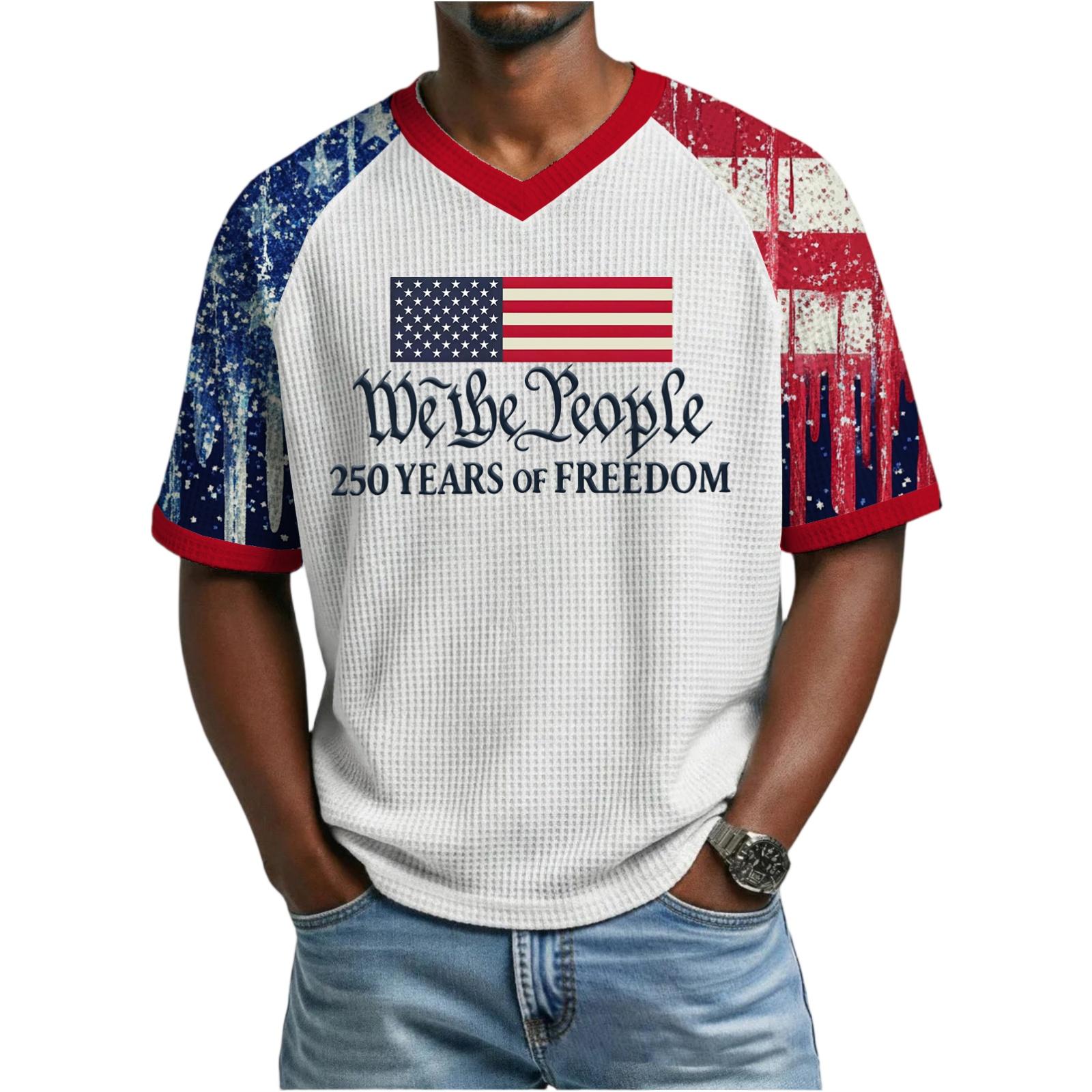 

Men s Casual Fashionable Letter- Colorful Print Short-sleeved Shirt - Men s Breathable V-neck Short-sleeved Top XL білий