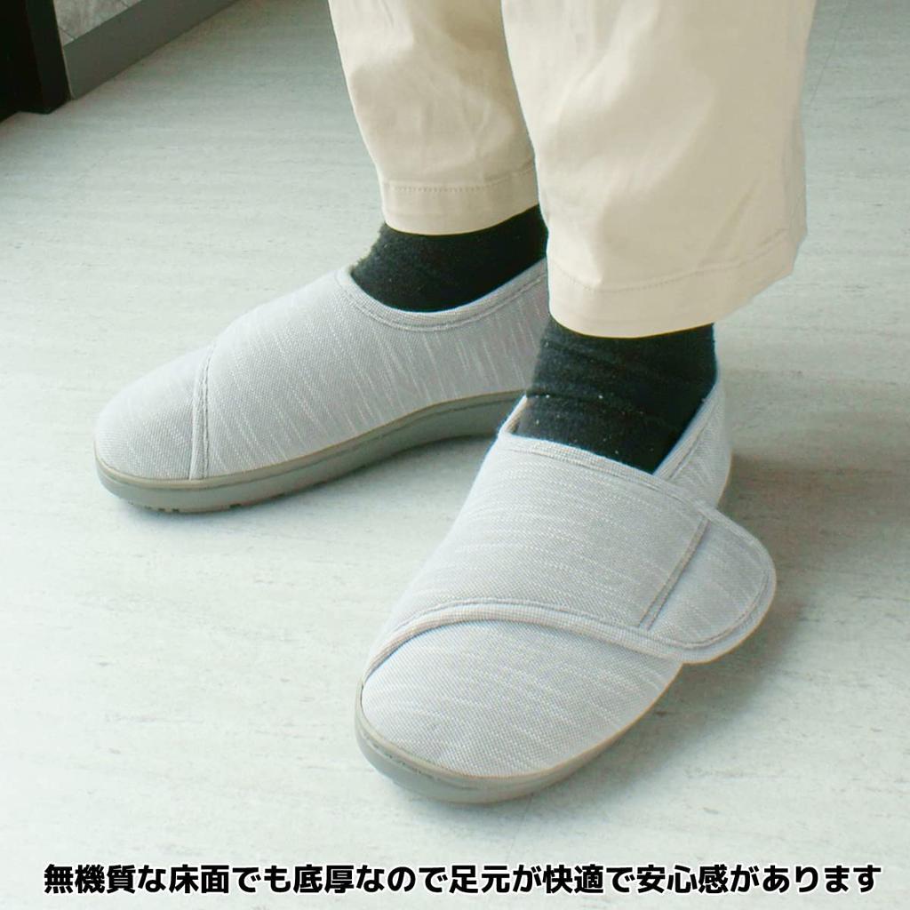 Care Size Easy To Put On and Take Rehabilitation Senior WS8005 [ACE] Shoes, Gray, Small, Off, Shoes, Slippers, Shoes,