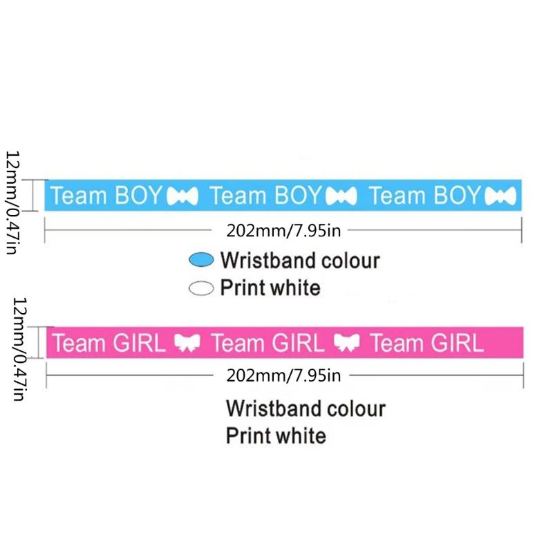 Comfortable Baby Gender Expose Party Bracelets Soft Silicone Wristbands with Pattern for Celebration