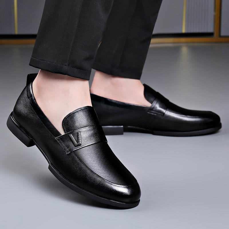 Genuine Leather Dress Shoes for Men  2025 Spring Autumn New Designer Casual Shoes Male Black Soft Sole Luxury Shoes Man