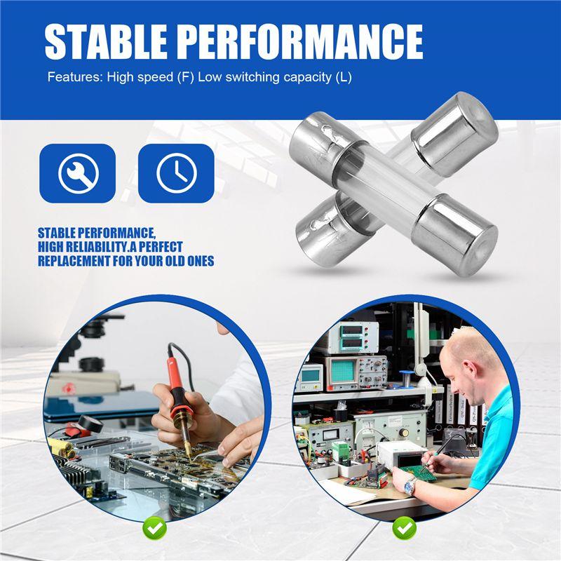 20 X 250 V 2A F2AL Quick F Link Glass Tube Fuse 5 Mm X 20 Mm