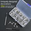 359Pcs Wear-resistant DIY Punk Rivet 8 Sizes Clothing Studs Cone Spikes Kit  Leather Accessories