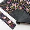Folding Fan Cute and Comes with a Fan Cherry Blossom and Flowing Water Gold [Kyosuke] Women's - Stylish, Case, Silk, Design,