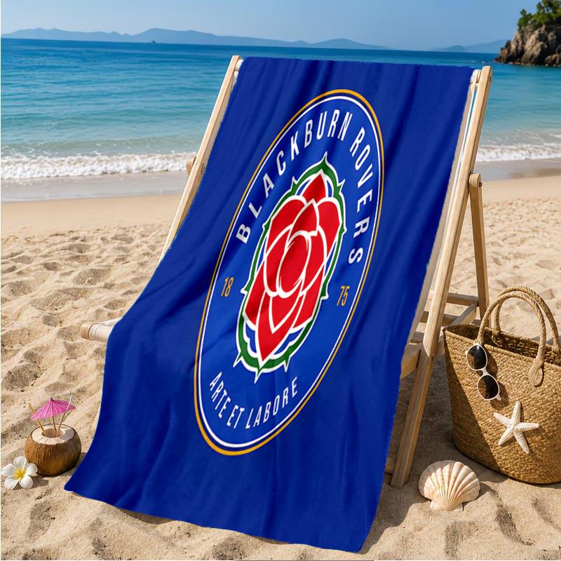 Blackburn-Rovers Wappen Strandtuch Mikrofaser Strandtuch, Leicht und Schnelltrocknend, für Sommerreisen, Schwimmbad-Fan Geburtstagsgeschenk