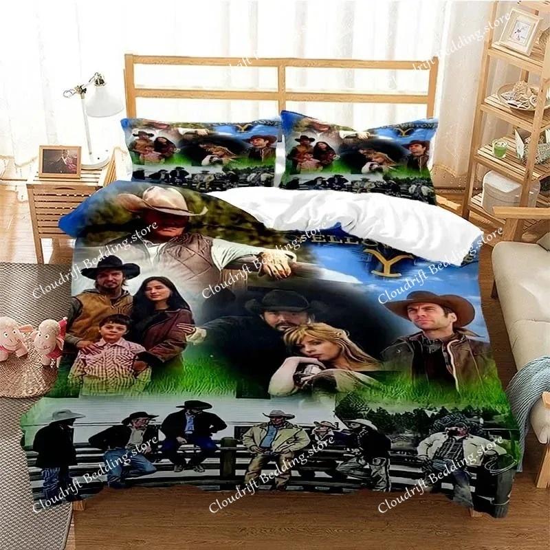 Yellowstone Fashion Set Biancheria da Letto con Stampa Digitale Copripiumino Piumone Letto Singolo Twin Full Queen Ragazzi Bambini Ragazza Ragazzi Regalo