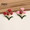 Long-lasting Flower Brooch Enamel Tulip Ladybug for Women, Oil-Dripping Ladybird Oxidation Resistant Lapel Pin, Sweater Cardigan Coat Suit Scarf