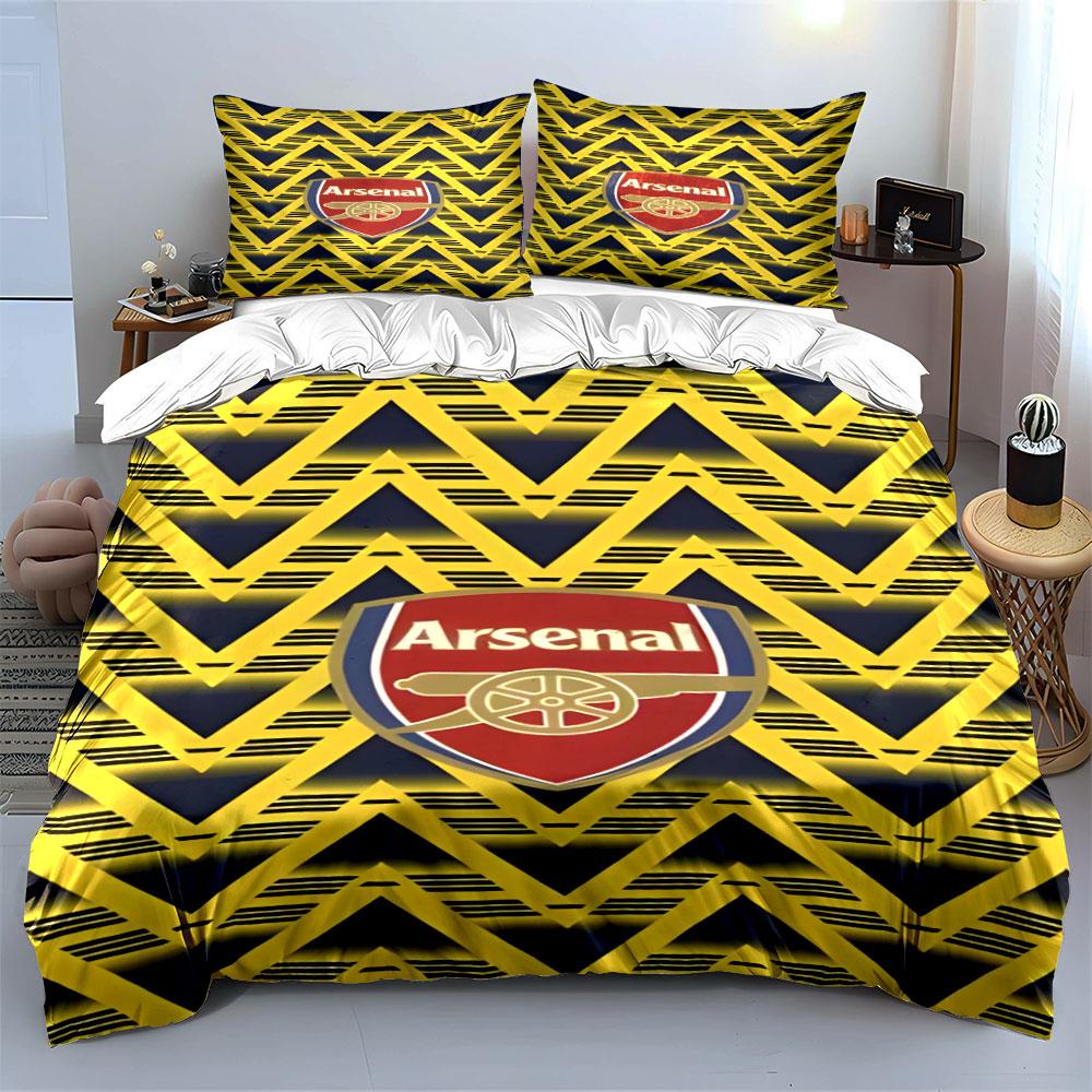 Galones amarillos, emblema del Arsenal. Juegos de cama Juegos de fundas nórdicas Fundas nórdicas Fundas de almohada(1 * Funda de edredón 2 * Fundas de almohada sin relleno de edredón)