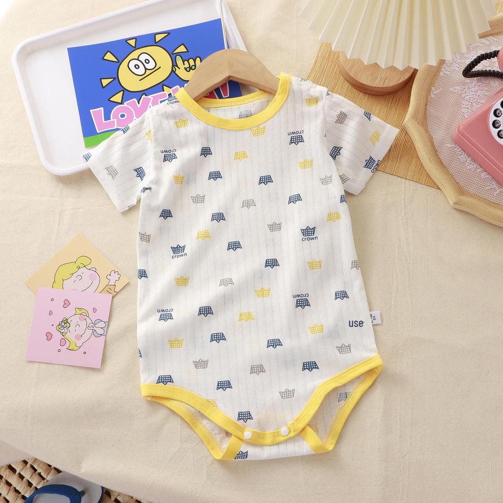 Unisex Baby Cotton Romper: Short-Sleeved, One-Piece for Newborns - Perfect for Spring & Summer