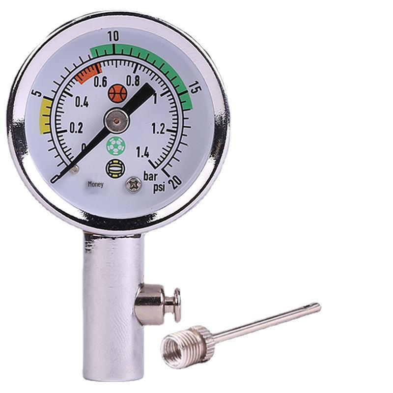 Metal Air Pressure Gauge for Football, Basketball, Volleyball with Detachable Needle