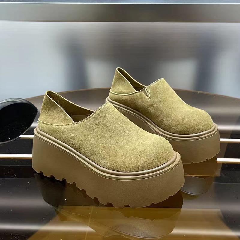 Leopard Platform Women Loafers Shoes Fad Suede Mid Heels Shoes Designer Casual Shoes 2025 Trend Winter New Brand Chaussures Lady