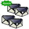 100LED Solar Wall Lamp Outdoor Lampwaterproof Motion Sensor Solar Powered Sunlight Street Lamp Garden Railing Decorative Lamp