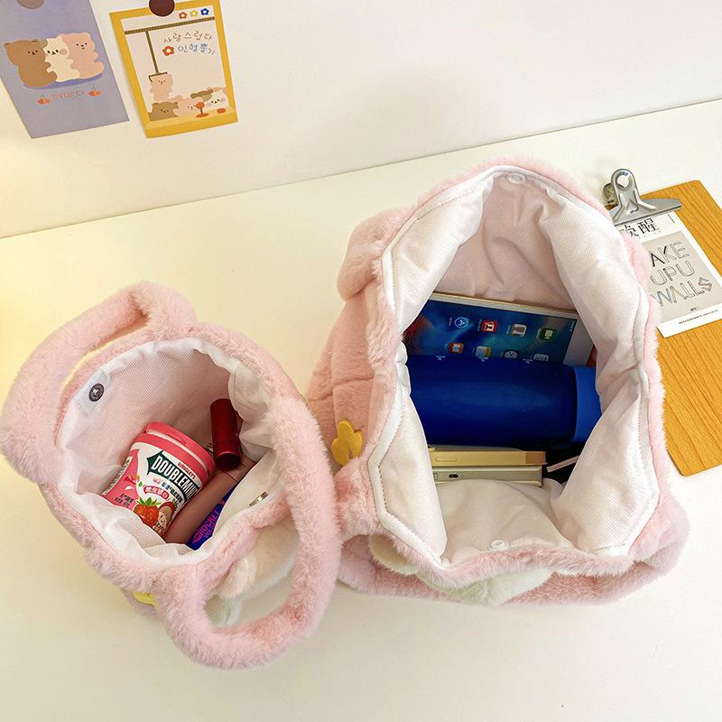 Fresh and Cute Three-dimensional Bear Mao Mao Hand Bag Girl Heart Student Going Out Large Capacity Shoulder Storage Bag