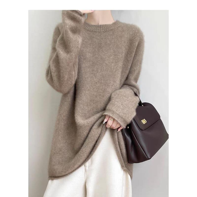 DIMANAF 2025 Autumn Winter Women Sweaters Pullover Tops Knitted Basic Tees Sweater Long Sleeve Loose Shirt