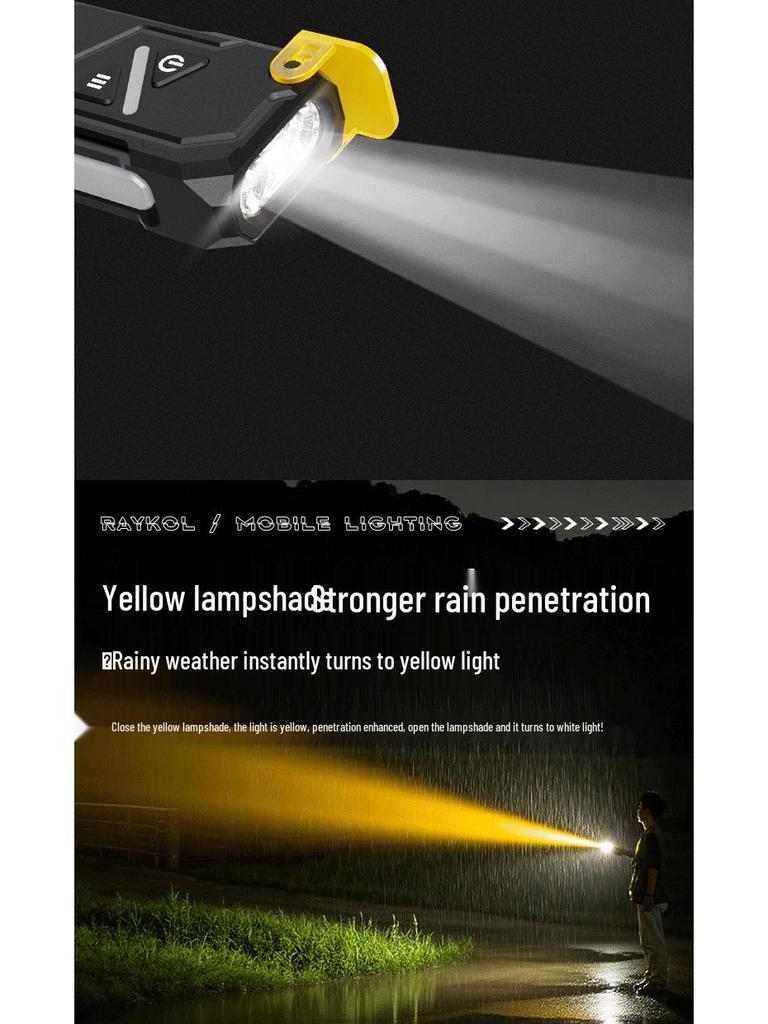 Ultra-thin Tactical Flashlight: Multifunctional, High-Intensity, Magnetic with Back Clip, Colorful High-Endurance Work Light.