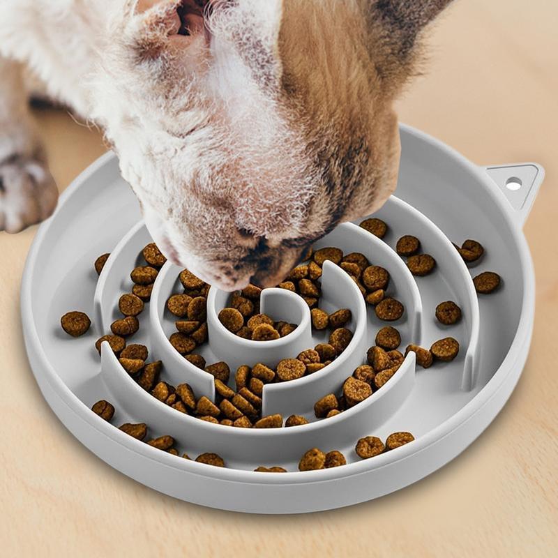 Langsamer Futternapf für Kätzchen, geeignet für Trocken- und Nassfutter, auslaufsicher, labyrinthförmig, rutschfest, für Balkon und Schlafzimmer