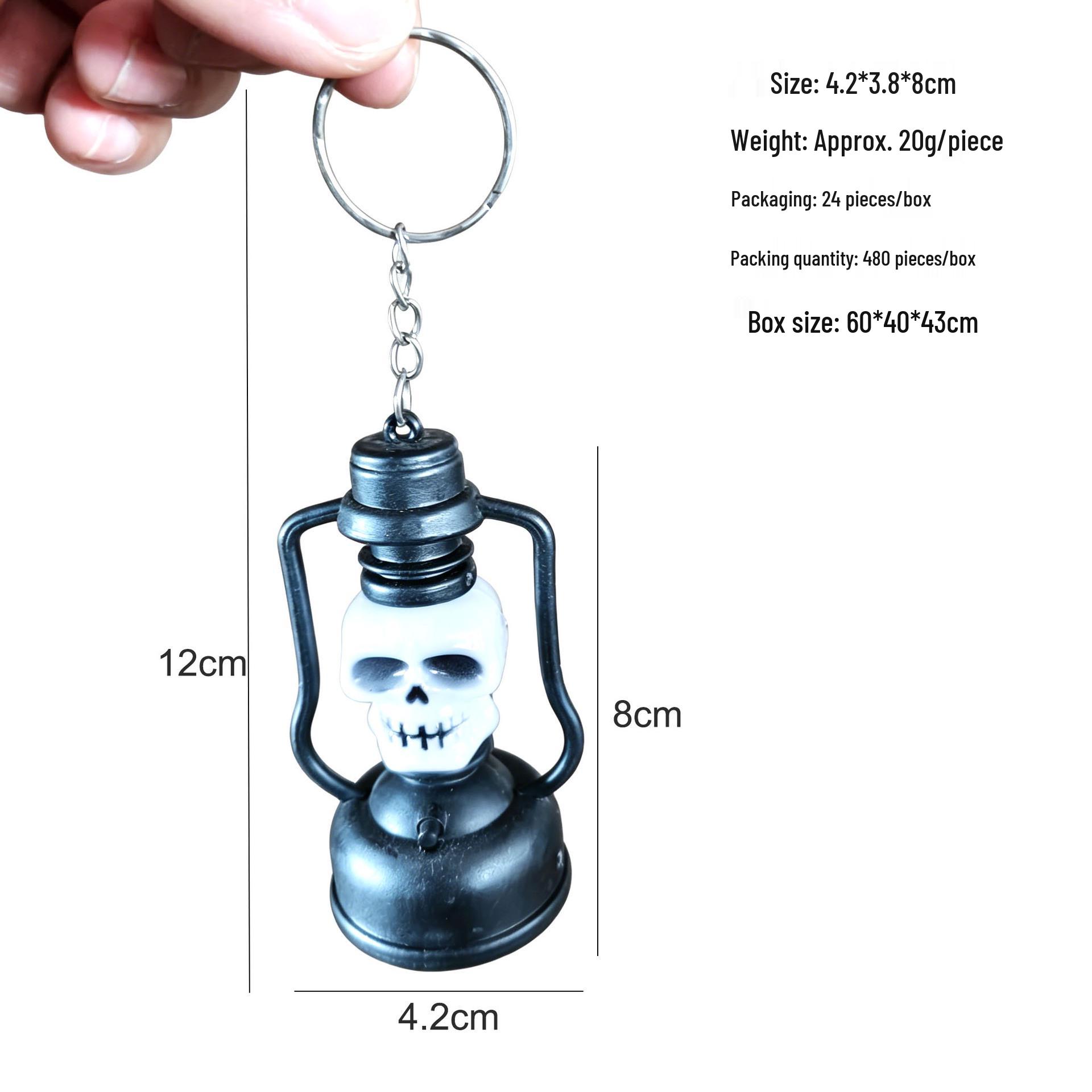 Halloween Decoration: Retro Oil Lamp with Luminous Skull, Pumpkin Lantern & Keychain Pendant