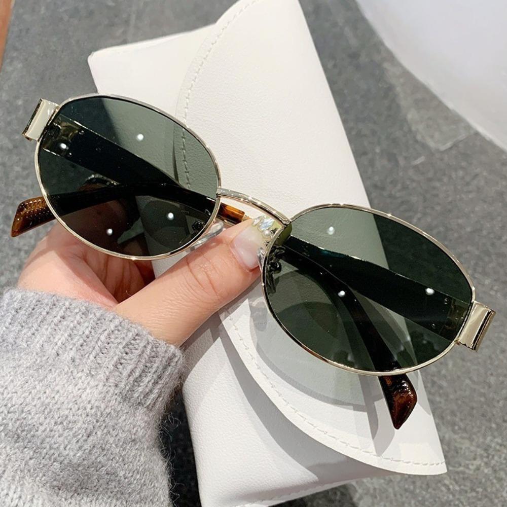 Small Metal Frame Oval Sunglasses For Women Fashion Luxury Shades UV400 Eyewear Men Vintage Sun Glasses