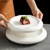 Thick White Ceramic Plate Cold Dish Plate Sushi Plates Dessert Bowl Western Style Steak Plates Fruit Dish Salad Bowl Snack Tray