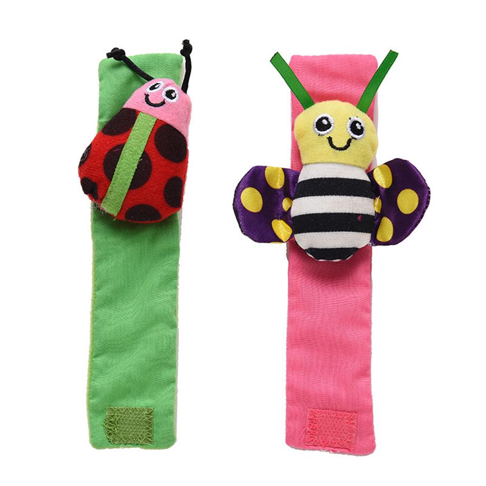 1 Pair Baby Wrist Rattles and 1 Pair Socks Rattles Set Educational Development Plush Toys Baby Gift