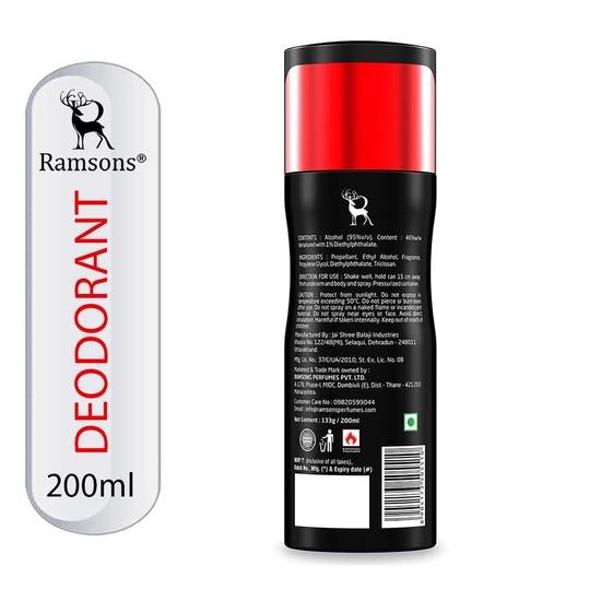 RAMSONS Deo Talc Combo | 1 Red ZX Deodorant Spray - 200ml | 1 Bravo Deodorant Spray - 200ml | 1 Exotica Perfume Talc - 100gm | Combo Pack Of 3