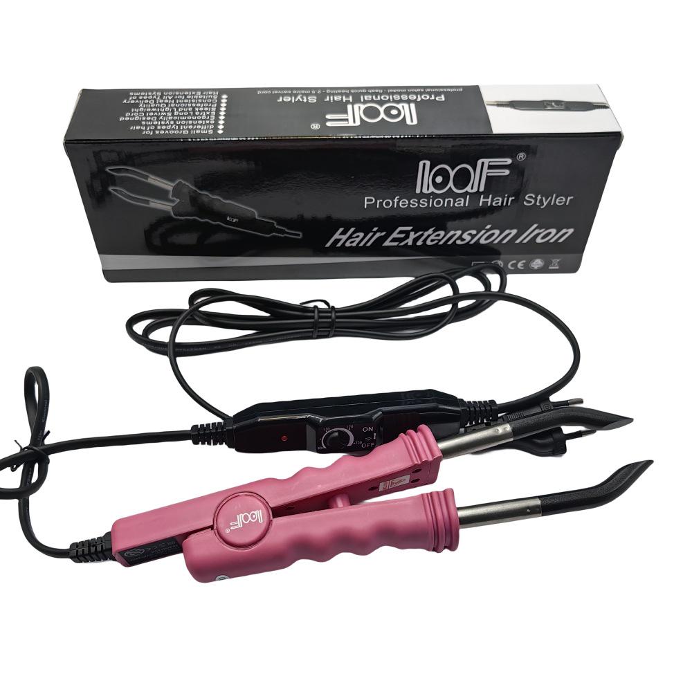 

LOOF Adjustable Temperature Nano Hair Extension Flat Head Pliers JR-618 EU Standard розовый