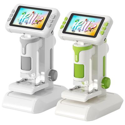 Digital Microscope Adjust HD Color Screen 4/2inches 100-1600X Ultra-Precise Quick Focus Handheld Magnifying Glass for Scientific