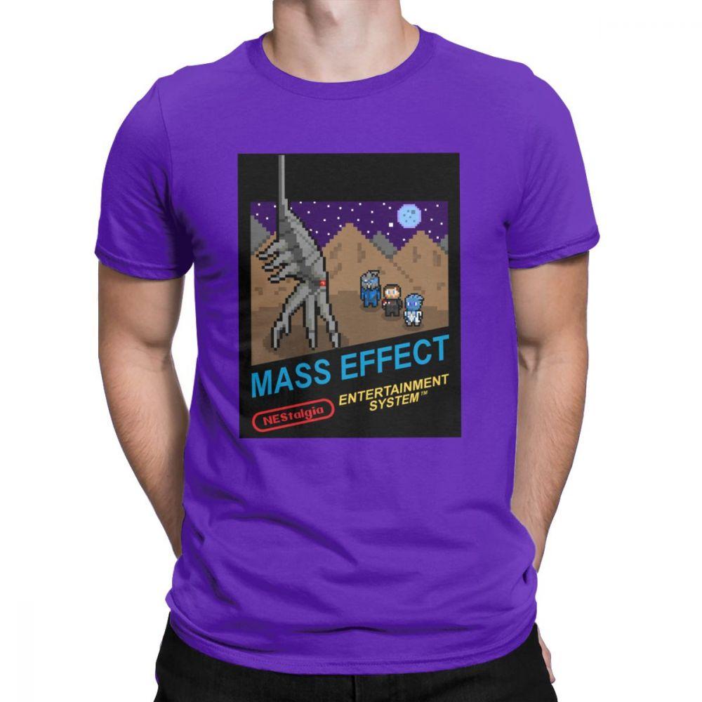 NEStalgia Mass Effect T Shirts  Men  Vintage  Tee Shirt Crew Neck  TShirts Printing Clothing New Arrival