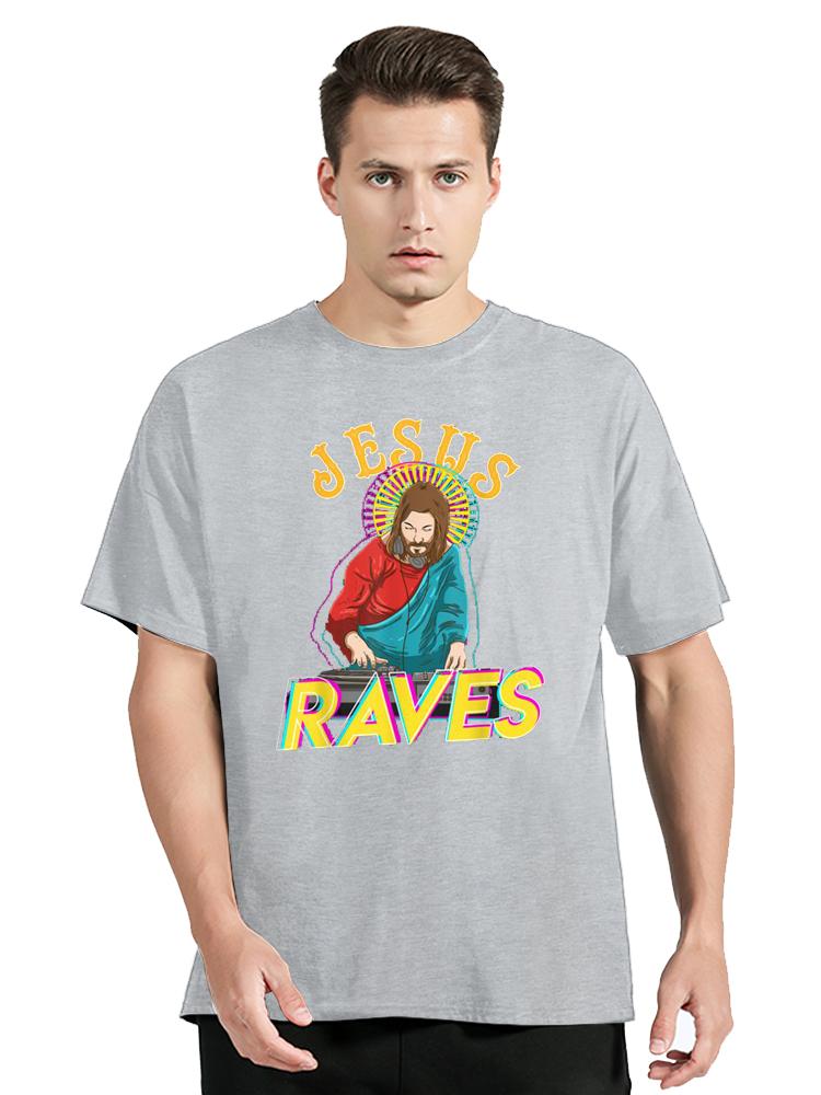 Футболка унисекс Jesus Raves Funny EDM Music Festival Party Christian DJ Футболки Футболка из хлопка для одежды унисекс Большие графические топы S
